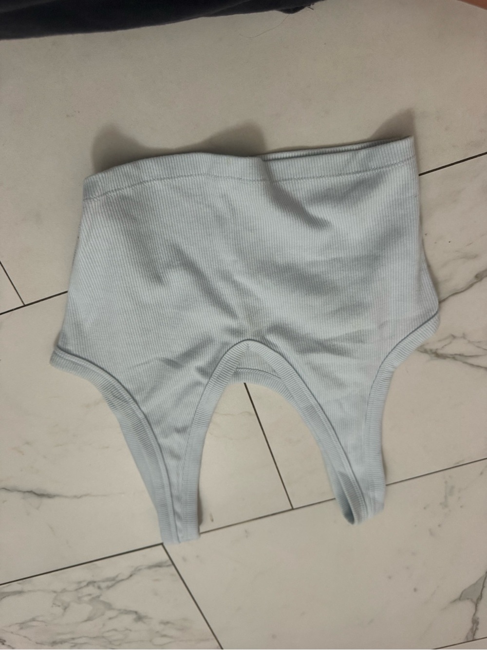 Light Blue Ribbed Kids Briefs